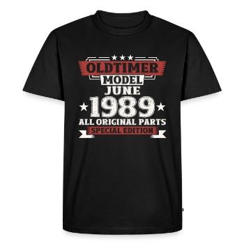 Millésime Juin 1989 Millésime 1989 35ème Anniversaire 89 - T-shirt Premium bio Homme - noir - Devant - Nico (187cm)