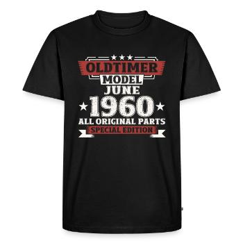 Millésime Juin 1960 Millésime 1960 64ème Anniversaire 60 - T-shirt Premium bio Homme - noir - Devant - Nico (187cm)