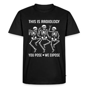 Squelettes dansants Drôle de radiologie Dire - T-shirt Premium bio Homme - noir - Devant - Nico (187cm)