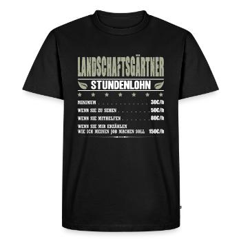 Gärtner Stundenlohn Landschaftsgärtner Gehalt - Männer Premium Bio T-Shirt - Schwarz - Vorne - Nico (187cm)
