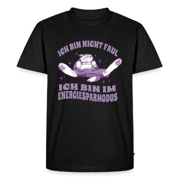 Ich Bin Nicht Faul Ich Bin Im Energiesparmodus - Männer Premium Bio T-Shirt - Schwarz - Vorne - Nico (187cm)