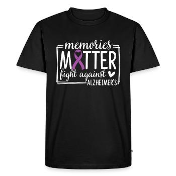 Memories Matter Fight Against Alzheimers - Men's Premium Organic T-Shirt - black - Front - Nico (187cm)