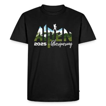 Alpenüberquerung Alpen Überquerung 2025 Wandern - Männer Premium Bio T-Shirt - Schwarz - Vorne - Nico (187cm)