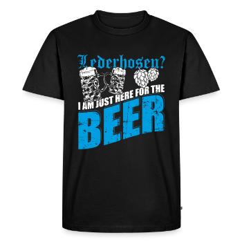 Leather pants? I'm here just for the beer - Men's Premium Organic T-Shirt - black - Front - Nico (187cm)