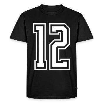 12 Number number - Men's Premium Organic T-Shirt - black - Front - Nico (187cm)