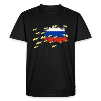 UKRAINE FORT FRONT UKRAINIEN ANT SOUTIEN - T-shirt Premium bio Homme - noir - Devant - Nico (187cm)