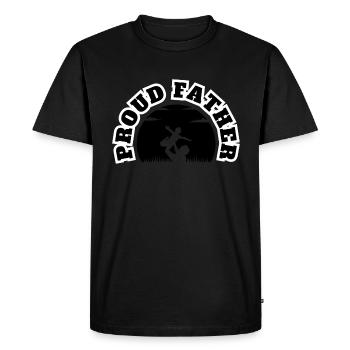 Fier Père Enfant Garçon Noir - T-shirt Premium bio Homme - noir - Devant - Nico (187cm)