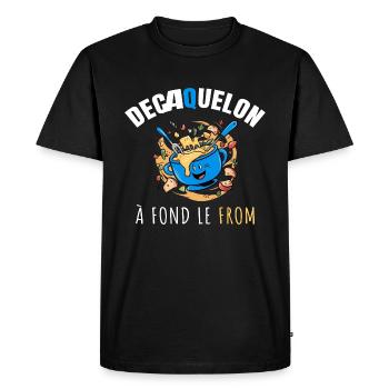 DECAQUELON à Fond le From - Appareil à Fondue - T-shirt Premium bio Homme - noir - Devant - Nico (187cm)