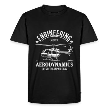 Helicopter – Engineering meets Aerodynamics - Men's Premium Organic T-Shirt - black - Front - Nico (187cm)