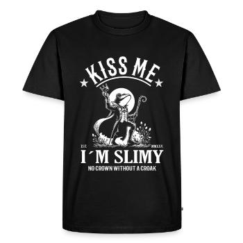 Funny Frog Prince Design – L’humour rencontre le conte de fées - T-shirt Premium bio Homme - noir - Devant - Nico (187cm)