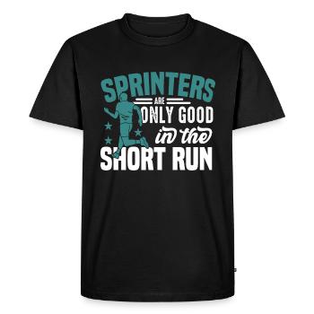 Marathon motif for runners & joggers - Men's Premium Organic T-Shirt - black - Front - Nico (187cm)