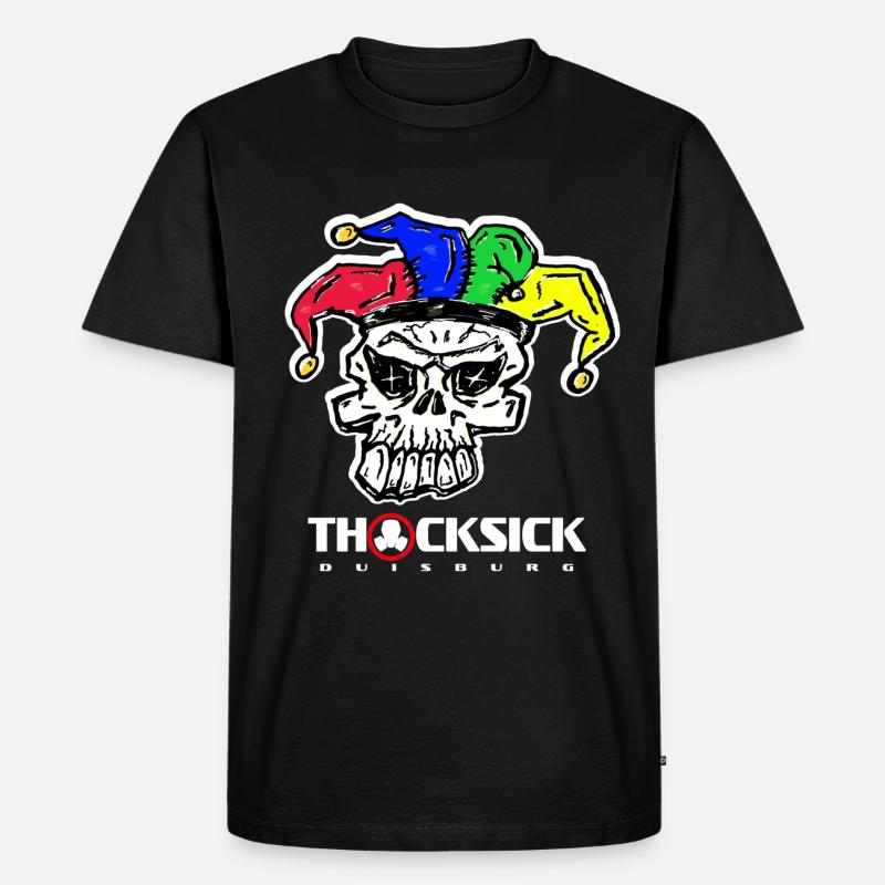 Jester Skull - Männer Premium Bio T-Shirt - Schwarz