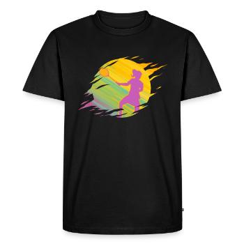 Badminton Badminton Badminton Fille - T-shirt Premium bio Homme - noir - Devant - Nico (187cm)