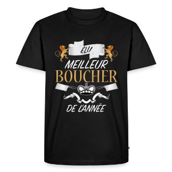 Mon Ami est Boucher Cadeau Drole Le Meilleur - T-shirt Premium bio Homme - noir - Devant - Nico (187cm)