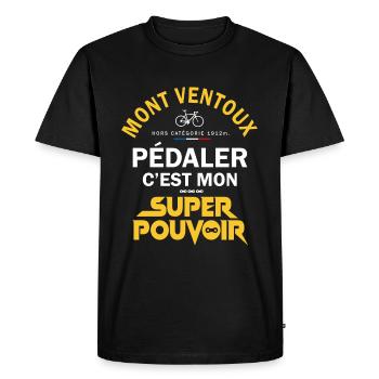 Vélo velo Mont ventoux humour cycliste vélo - T-shirt Premium bio Homme - noir - Devant - Nico (187cm)