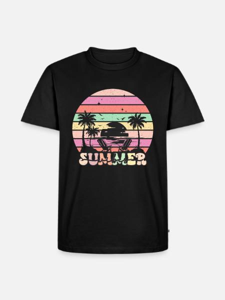 Summer Vibes - Retro Design - Men's Premium Organic T-Shirt - black