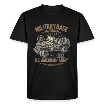 Armée américaine Jeep Legend militaire SUV - T-shirt Premium bio Homme - noir - Devant - Nico (187cm)