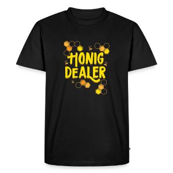 Honig Dealer Imker Bienen Honig Geschenk - Männer Premium Bio T-Shirt - Schwarz - Vorne - Nico (187cm)