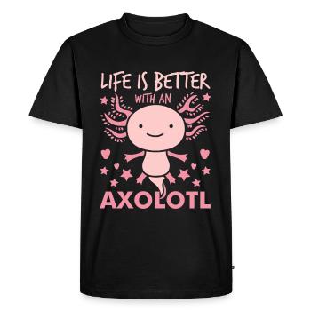Axolotl - T-shirt Premium bio Homme - noir - Devant - Nico (187cm)