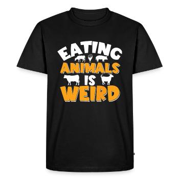 Eating Animals Is Weird - Vegan Saying - Men's Premium Organic T-Shirt - black - Front - Nico (187cm)