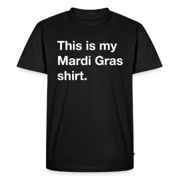 C’est ma chemise de Mardi Gras - Déguisement - Cadeau - T-shirt Premium bio Homme - noir - Devant - Nico (187cm)