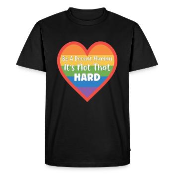 Rétro Soyez un humain décent Ce n’est pas si difficile LGBT - T-shirt Premium bio Homme - noir - Devant - Nico (187cm)