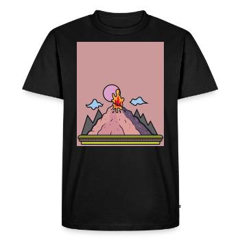 Volcanic eruption supervolcano eruption lava - Men's Premium Organic T-Shirt - black - Front - Nico (187cm)
