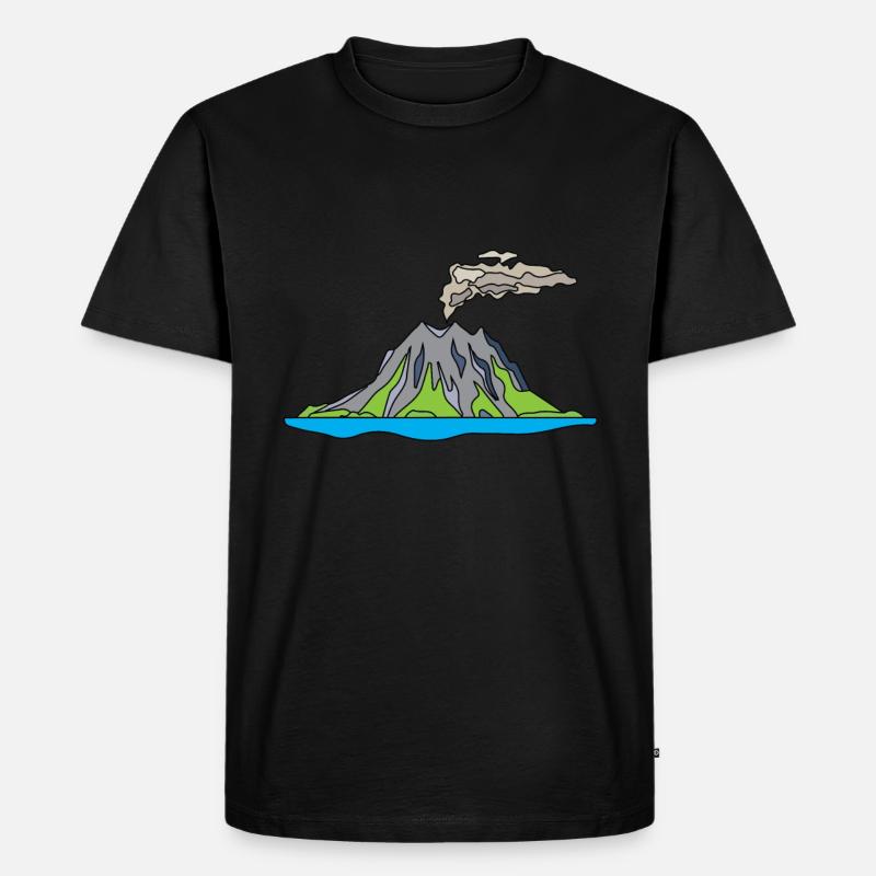 Vulkanausbruch Supervulkan Eruption Lava - Männer Premium Bio T-Shirt - Schwarz