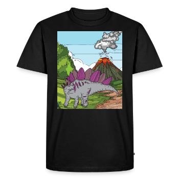 Heure Dino Éruption volcanique Nature - T-shirt Premium bio Homme - noir - Devant - Nico (187cm)