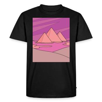 Retro pyramide du désert soleil - T-shirt Premium bio Homme - noir - Devant - Nico (187cm)