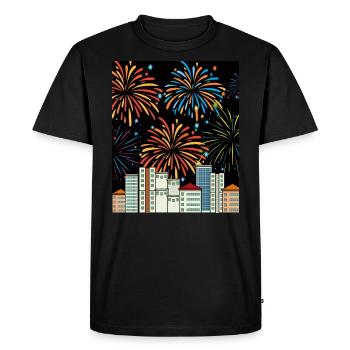 Fireworks Pyro New Year's Eve Countdown - Men's Premium Organic T-Shirt - black - Front - Nico (187cm)