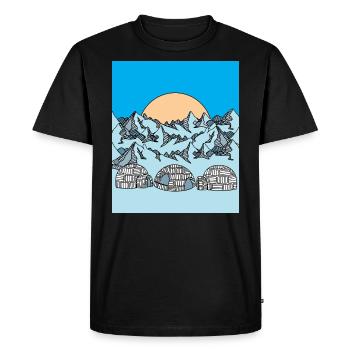 Igloo neige et glaces - T-shirt Premium bio Homme - noir - Devant - Nico (187cm)