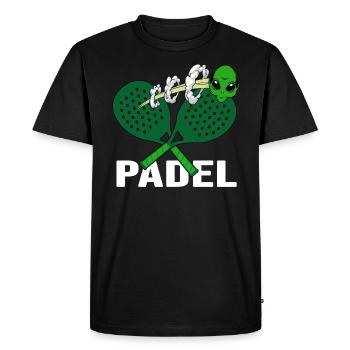 Padel Padel Tennis Padel Joueur de Tennis Padel Espace Padel - T-shirt Premium bio Homme - noir - Devant - Nico (187cm)