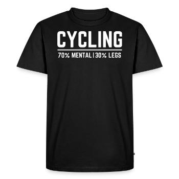 Cycling. Bicycle saying. Mental. Legs. Cycling - Men's Premium Organic T-Shirt - black - Front - Nico (187cm)