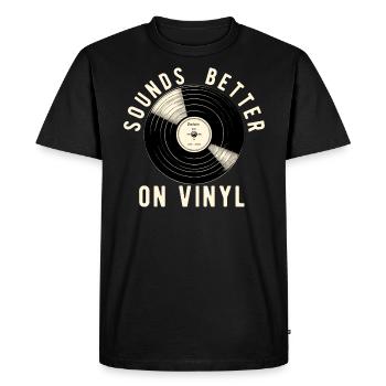 Le son est meilleur sur vinyle Le son est meilleur sur le vinyle - T-shirt Premium bio Homme - noir - Devant - Nico (187cm)