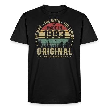 Original 1993 Retro 1993 Cadeau Anniversaire 1993 - T-shirt Premium bio Homme - noir - Devant - Nico (187cm)