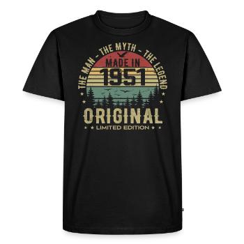 Original 1951 Retro 1951 Cadeau Anniversaire 1951 - T-shirt Premium bio Homme - noir - Devant - Nico (187cm)