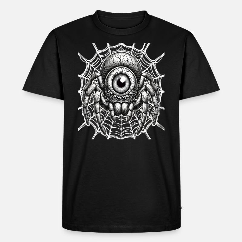 Halloween, Spinne - Männer Premium Bio T-Shirt - Schwarz