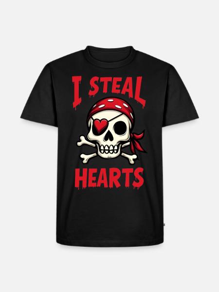 pirate skull - Men's Premium Organic T-Shirt - black