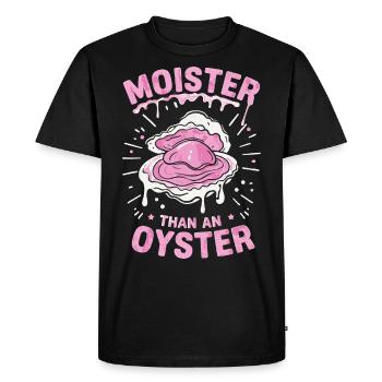 Moister Oyster - Men's Premium Organic T-Shirt - black - Front - Nico (187cm)