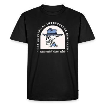 Papa introverti humour père antisocial western - T-shirt Premium bio Homme - noir - Devant - Nico (187cm)