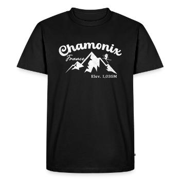 Chamonix English Alps - Men's Premium Organic T-Shirt - black - Front - Nico (187cm)