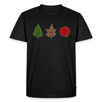 Feuilles - T-shirt Premium bio Homme - noir - Devant - Nico (187cm)