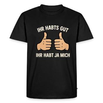 Drôle de dire, vous vous débrouillez bien, collègues de travail - T-shirt Premium bio Homme - noir - Devant - Nico (187cm)