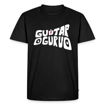 Gourou de la guitare (Red Flash) - T-shirt Premium bio Homme - noir - Devant - Nico (187cm)