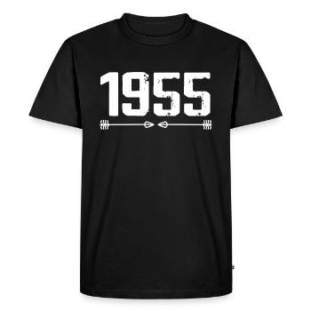 Né en 1955 Vintage 70 ans Cadeau d'anniversaire 71 - T-shirt Premium bio Homme - noir - Devant - Nico (187cm)