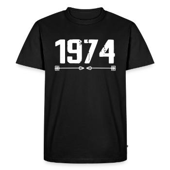 Born in 1974 Vintage 51 Year Old 52 Birthday Gift - Men's Premium Organic T-Shirt - black - Front - Nico (187cm)