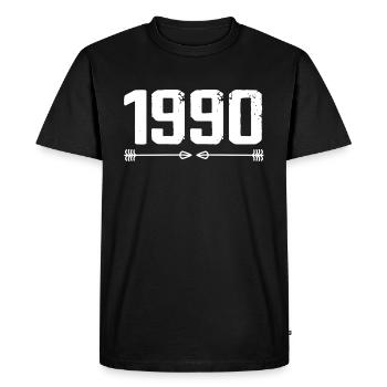 Né en 1990 Vintage 35 ans Cadeau d'anniversaire 36 - T-shirt Premium bio Homme - noir - Devant - Nico (187cm)