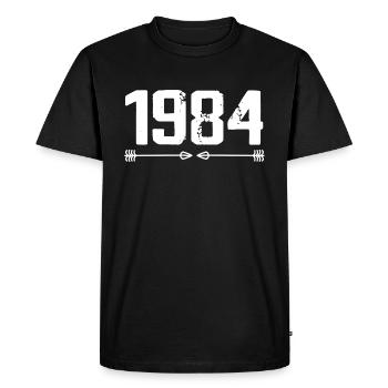 Born in 1984 Vintage 41 Year Old 42 Birthday Gift - Men's Premium Organic T-Shirt - black - Front - Nico (187cm)