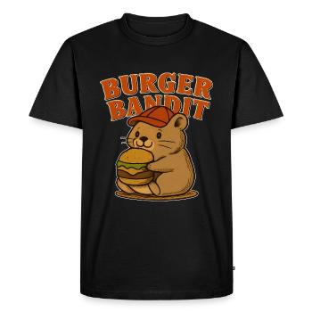 Burger Bandit Cheesburger Hamburger Hamster - T-shirt Premium bio Homme - noir - Devant - Nico (187cm)